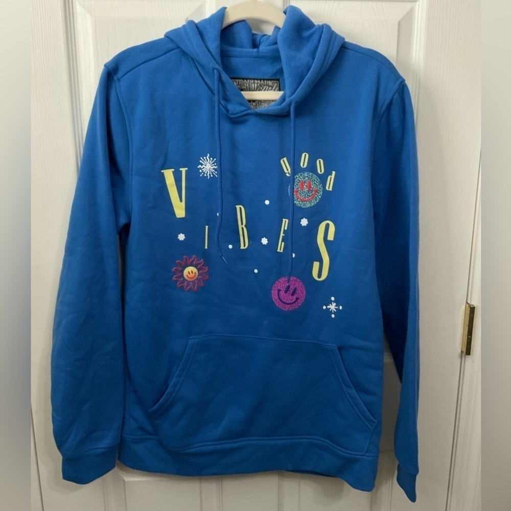Brooklyn Cloth hoodie. Good Vibes. Blue. Size M